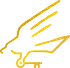 GoldenKey winged key logo